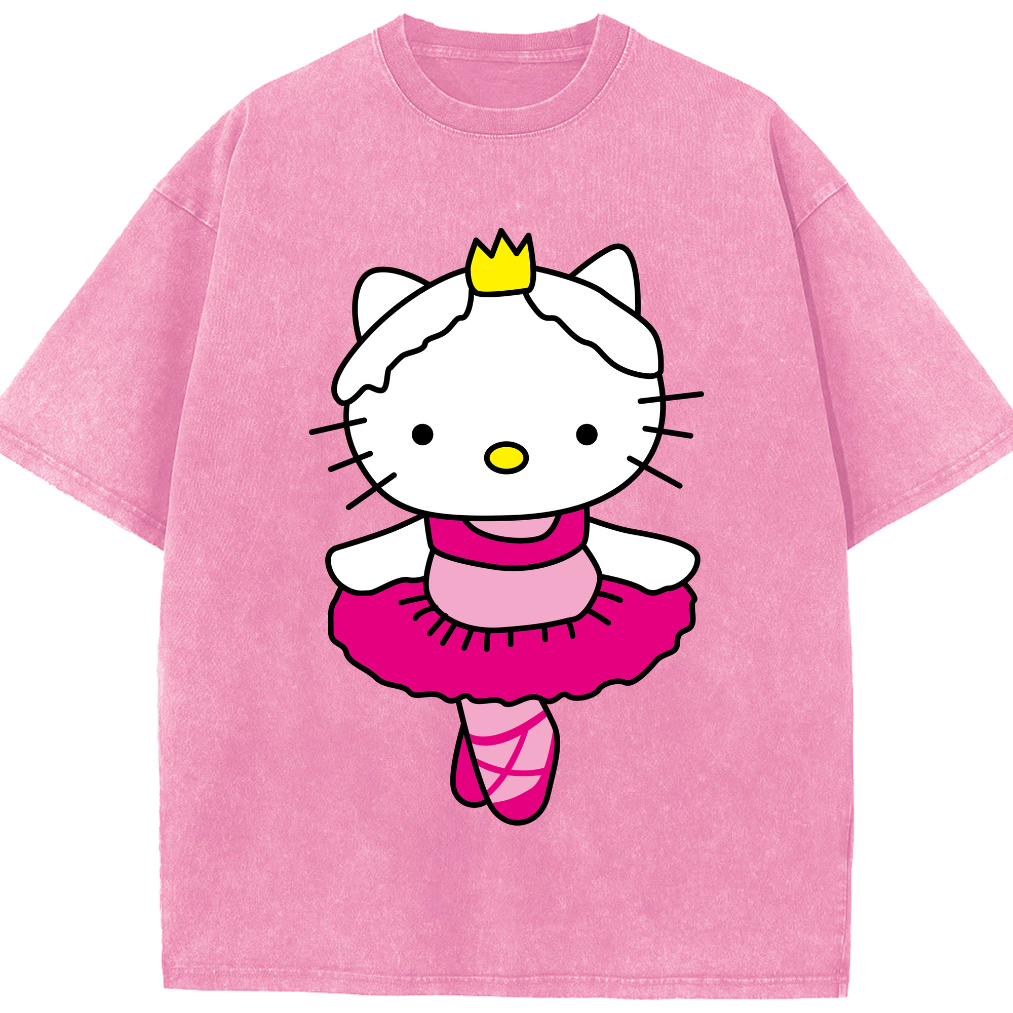 （画像用） Hello Kitty ハローキティ 綿100% ヴィンテージ風 半袖Tシャツ（フロントプリント）